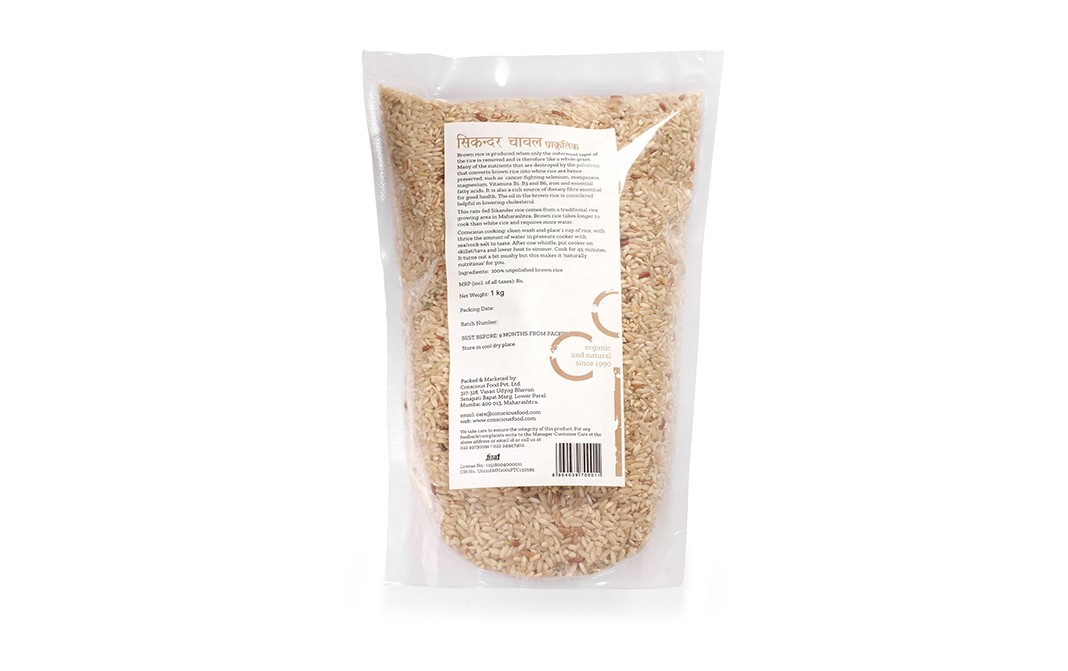 Conscious Food Brown Rice Sikander Natural   Pack  1 kilogram